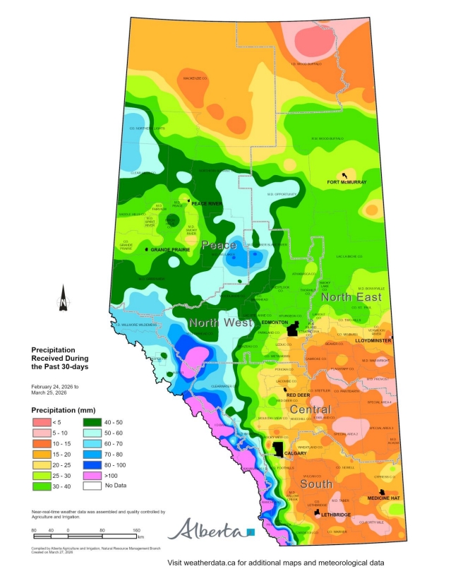 Precipitation - last 30 days