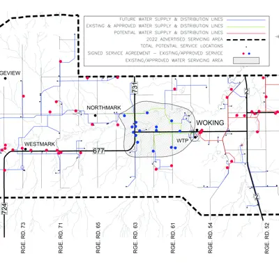 Map of Waterline Locations