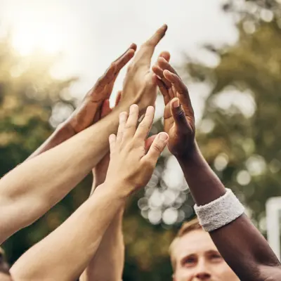 Image of Multi-racial Hands in the Area