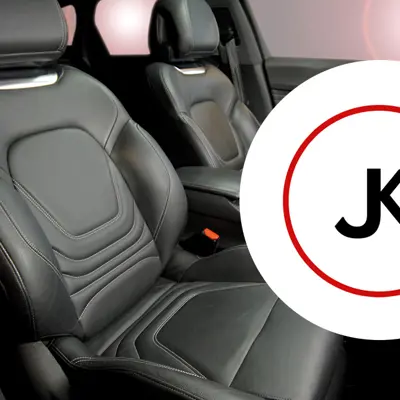 Image of Car Interior and Business Logo